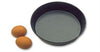 EXOPAN STEEL NON-STICK ROUND CAKE MOLD 7 1/8 in.: Fine steel with a nonstick coating inside and protective enamel outside. Plain cake pan, rolled edges.