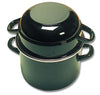 Enameled Steel Mussel Pan with Lid - Black - 7.1 x 5.12 inch H x 1.58 quart Cap.