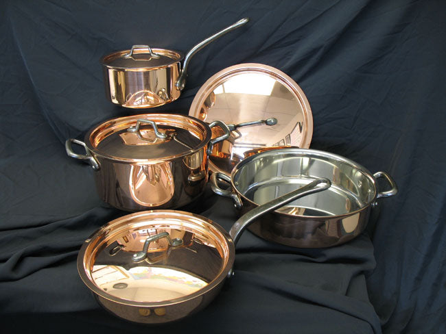 Matfer Bourgeat 8 Piece Copper Cookware Set, Professional Grade with  Stainless Steel Lining