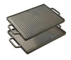 REVERSIBLE GRIDDLE - Black cast iron 19 2/3 x 13 3/4 x 1 1/8 inches - 12 lbs